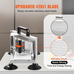 Manuaalinen tomaatinleikkuri ruostumaton teräs 420J1 1/4-tuumainen hammastettu terä