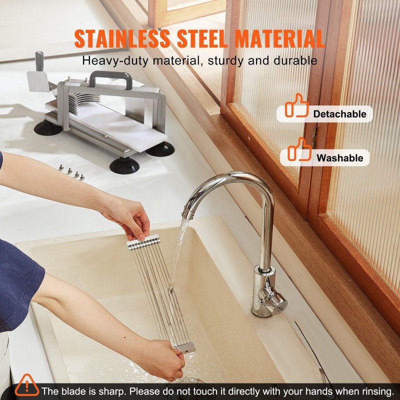 Manuaalinen tomaatinleikkuri ruostumaton teräs 420J1 1/4-tuumainen hammastettu terä