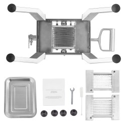 Manuaalinen vihannesleikkuri alumiiniseosrunko 420J1-ruostumattomat 1/4- ja 1/2-tuuman terät tomaateille sipuleille perunoille