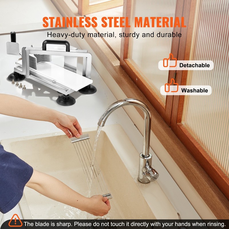 Manuaalinen tomaattileikkuri 420J1 ruostumaton teräs 3/8 tuuman sahalaitaiset terät