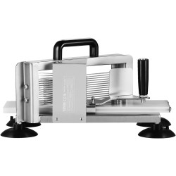 Tomaattileikkuri ruostumatonta 420J1-terästä, käsikäyttöinen, teräkoot 1/4, 3/8 ja 3/16 tuumaa