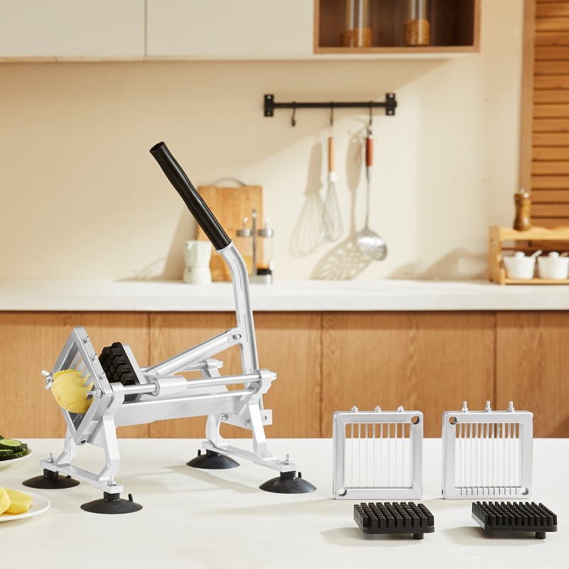 Manuaalinen vihannesleikkuri alumiiniseosrunko ruostumattomat 420J1 terät viipalepaksuudet 1/4 3/8 1/2 tuumaa