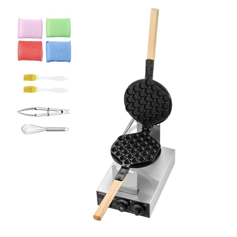 Kuplavohvelirauta ruostumattomasta teräksestä 1400 wattia tarttumaton paistopinta 180 astetta kääntyvä ammattikäyttöön