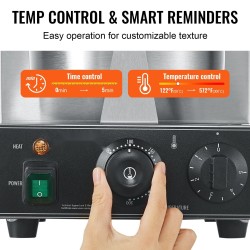 Vohvelitötterökone 1230W ruostumatonta terästä ei-tarttuva paistopinta ajastin ja lämpötilansäädöt ammattiin ja kotiin