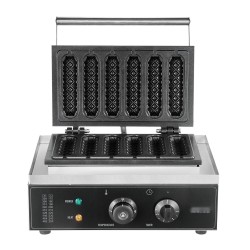 Vohvelitikkukone 6 paikkainen 1500W ruostumaton teräs tarttumaton paistopinta kahviloihin ja kotiin