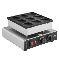 Hollantilainen pannukakkupaistokone 9 paistopaikkaa 76 mm tarttumaton paistopinta ruostumaton teräs