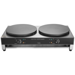 Sähkökrepintekijä kaksipäinen ruostumaton teräs 3400 wattia pyöreät tasaiset levyt pöytämallinen ammattikäyttöön