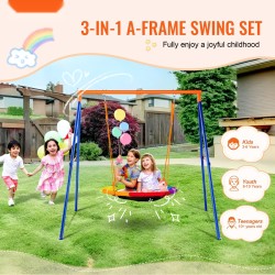 Keinusarja teräsrunko A-muotoinen kantavuus 199,6 kg 101,6 cm lautaskeinu säädettävä köysi