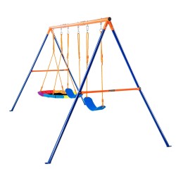 Metallinen A muotoinen keinuteline teräsrunko 272 kg kantavuus 1 lautaskeinu 2 vyökeinoa ulkokäyttöön