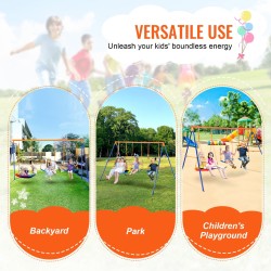 Metallinen A-muotoinen keinuteline teräsrunko 272 kg kantavuus 1 lautaskeinu 2 vyökeinoa ulkokäyttöön