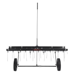 Vedettävä sammalharava Q235 teräs 40 tuumainen 20 jousiteräspiikkiä ATV ajoneuvoille ja ajettaville ruohonleikkureille