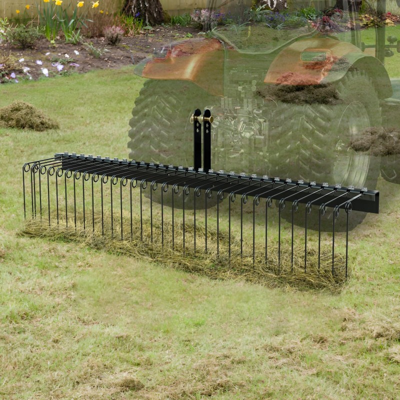 Vedettävä piikkiäes Q235-teräksestä 183 cm työleveys 32 jousipiikkiä luokka 1 kolmipistekiinnitys