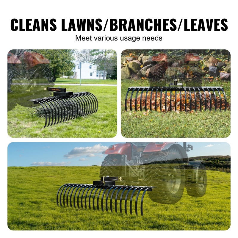 Hinattava teräspiikkiharava 60 tuumaa 21 piikkiä lämpökäsitelty teräs