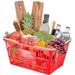 Muovinen ostoskori 21 litraa 20 kpl PE-muovi koriteline myymäläkäyttöön