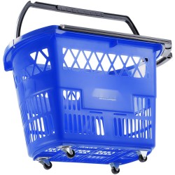 PE muovinen pinottava ostoskori pyörillä 39L 6 korin setti myymäläkäyttöön