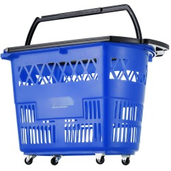 PE-muovinen pinottava ostoskori pyörillä 39L 6 korin setti myymäläkäyttöön