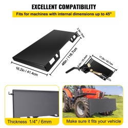 Pikakiinnityslevy liukuohjatulle kuormaajalle luokan 50 teräs 45 tuuman sisäleveys 18,5 tuuman korkeus