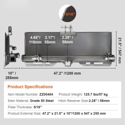 3-pisteen adapterilevy 50-luokan teräs 45 tuuman sisäleveydelle pienkuormaimeen ja traktoriin