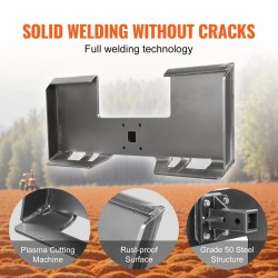 Pikakiinnitteinen kuormaajalevy 50-luokan teräs 9,5 mm 45 tuuman sisäleveys 2,28 tuuman vetovastaanotin