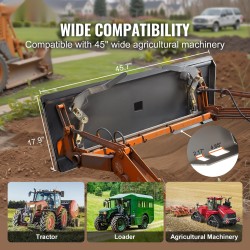 Pikakiinnitteinen kuormaajalevy 50 terästä 5/16 tuumaa 45 tuuman sisäleveydelle 2,28 tuuman vetokoukkuvastaanotin