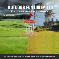 Frisbeegolfkori teräsrunko oranssi 24 sinkittyä ketjua 6 kiekkoa ulko ja sisäkäyttöön
