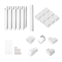 Putkikanavasarja PVC ja PE 76,2 mm leveä 5400 mm pitkä valkoinen maalattavissa