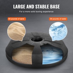 Vapaasti seisova muovinahkainen refleksinyrkkeilypussi säädettävä korkeus 146 cm jalusta kotitreeniin