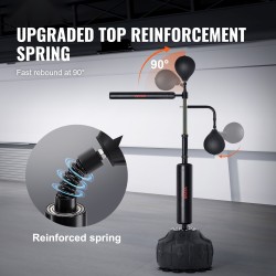 Refleksinyrkkeilysäkki vapaasti seisova korkeussäädettävällä telineellä PVC musta kotitreeniin