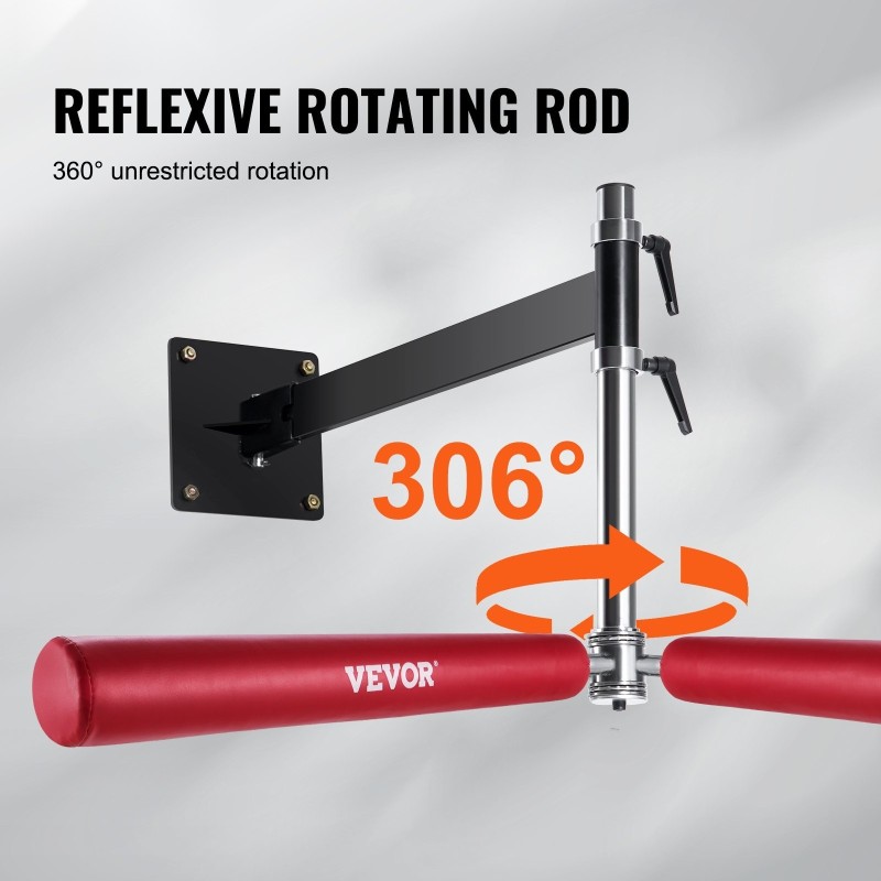 Seinään kiinnitettävä nyrkkeilytanko hiiliteräsrunko PVC-nahkainen säkki 360-asteinen korkeussäädettävä