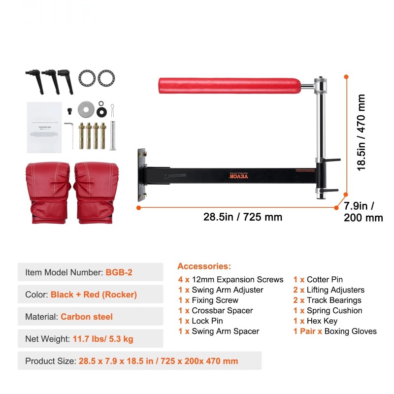 Seinään kiinnitettävä nyrkkeilytanko hiiliteräsrunko PVC-nahkainen säkki 360-asteinen korkeussäädettävä
