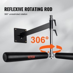 Seinään asennettava nyrkkeilytanko 360 asteen pyörivä hiiliteräsrunko korkeussäädettävä musta