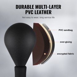 Vapaasti seisova korkeussäädettävä refleksinyrkkeilypussi hiiliteräsrunko sisältää nyrkkeilyhanskat musta