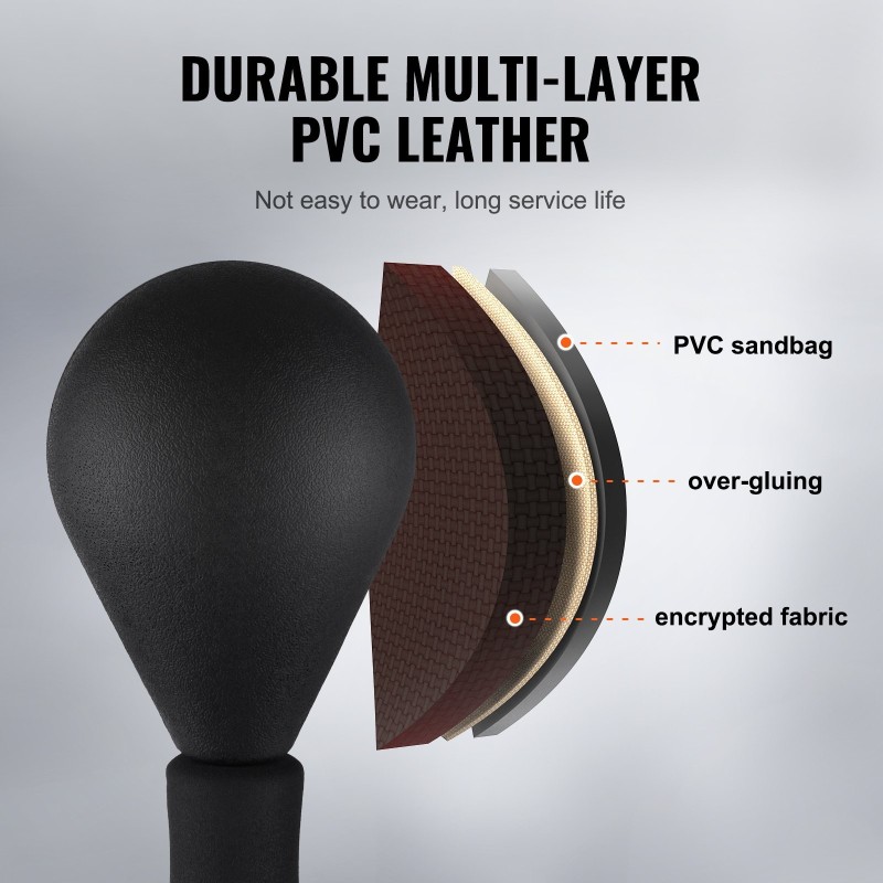 Vapaasti seisova korkeussäädettävä refleksinyrkkeilypussi hiiliteräsrunko sisältää nyrkkeilyhanskat musta