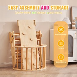 Puinen 5-osainen sisäkiipeilysetti kolmio ramppi kaari Montessori 1–3-vuotiaille