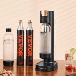 Soodavesikone ABS-runko 2 kpl 1 l BPA-vapaat PET-pullot 2 CO2-sylinteriä kotikäyttöön