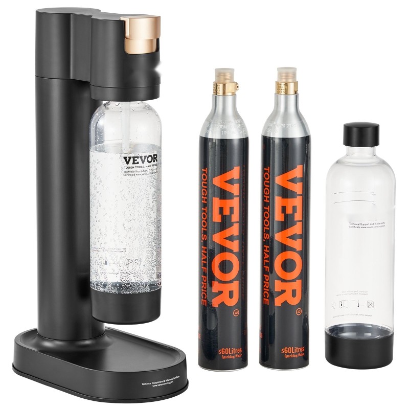 Soodavesikone ABS-runko 2 kpl 1 l BPA-vapaat PET-pullot 2 CO2-sylinteriä kotikäyttöön