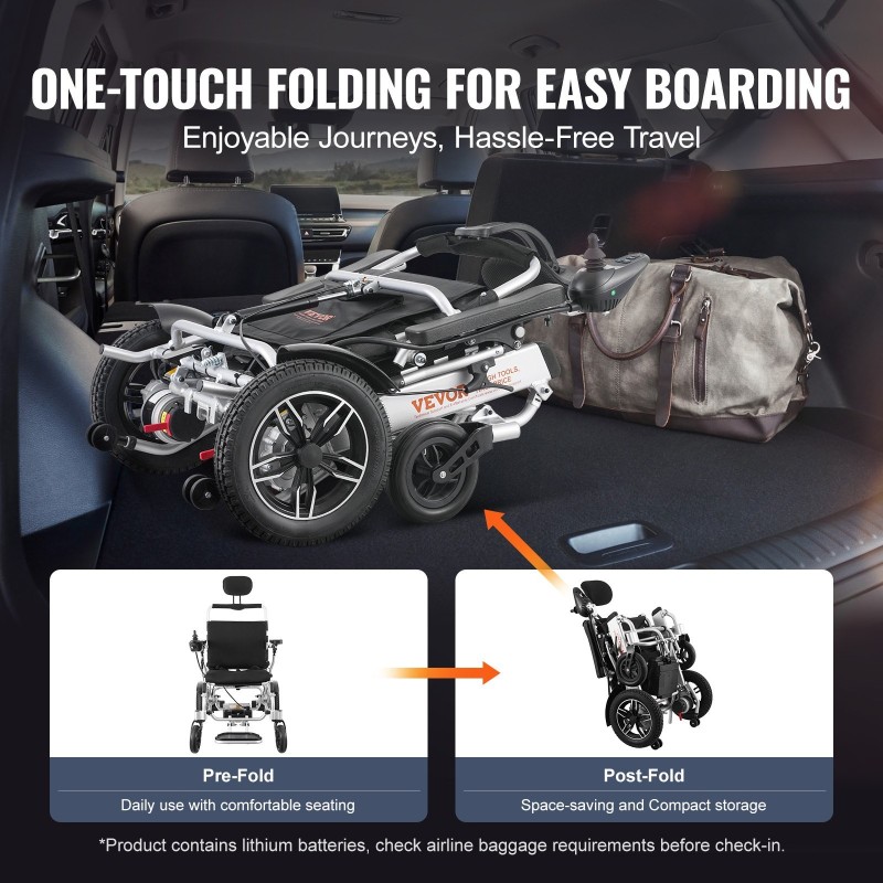 Sähköpyörätuoli kokoontaitettava alumiiniseos istuimen leveys 50,8 senttimetriä kantavuus 136 kilogrammaa säädettävä selkänoja