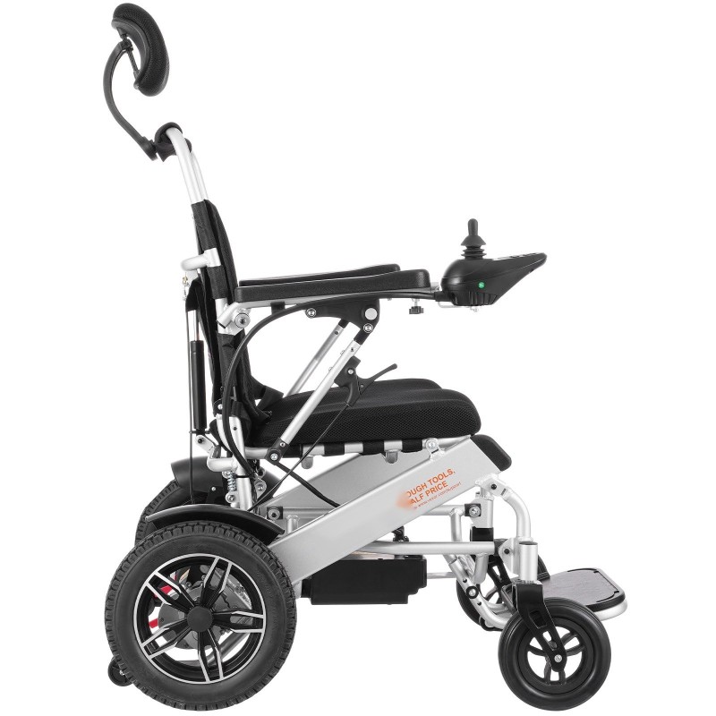 Sähköpyörätuoli kokoontaitettava alumiiniseos istuimen leveys 50,8 senttimetriä kantavuus 136 kilogrammaa säädettävä selkänoja