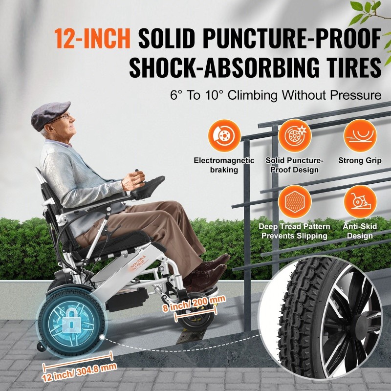 Sähköpyörätuoli taittuva alumiiniseosrunko 136 kg kantavuus säädettävä selkänoja 20 km toimintamatka