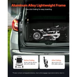 Sähköpyörätuoli alumiiniseosrunko taitettava kevyt 136 kg kantavuus 53 cm istuinleveys aikuisille