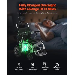 Sähköpyörätuoli alumiiniseos kokoon taitettava 53 senttimetriä leveä istuin säädettävä selkänoja 136 kilogrammaa