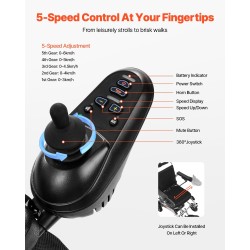 Sähköpyörätuoli alumiinirunkoinen 136 kg kantavuus kokoontaittuva säädettävä selkänoja toimintasäde 21 km