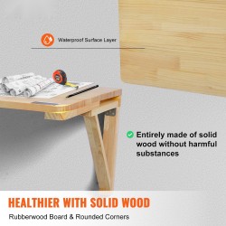 Seinäkiinnitteinen taittopöytä mäntypuinen pöytälevy 800 x 600 mm rautaisella kannattimella pieniin tiloihin