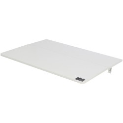 Seinään kiinnitettävä lastulevyinen taittopöytä 800 x 600 mm valkoinen rautakiinnikkeillä