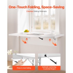 Seinään kiinnitettävä taittopöytä lastulevy 900 x 500 mm rautainen kannatin valkoinen