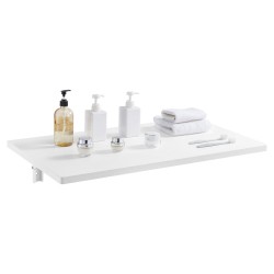 Seinään kiinnitettävä taittopöytä lastulevy 900 x 500 mm rautainen kannatin valkoinen