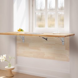 Seinäpöytä taittuva kumipuinen 1200 x 500 mm seinään kiinnitettävä