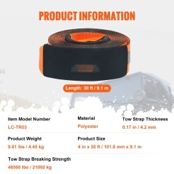 Vetoliina polyesteri 10,2 cm x 9,1 m 21092 kg kolminkertaiset silmukat suojaholkilla