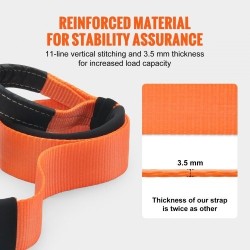 Hinausliina polyesteristä 7,6 cm 2,4 m 16329 kg kolmoisvahvistetut lenkit ajoneuvojen hinaukseen