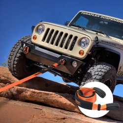 Hinausliina polyesteristä 7,6 cm 2,4 m 16329 kg kolmoisvahvistetut lenkit ajoneuvojen hinaukseen